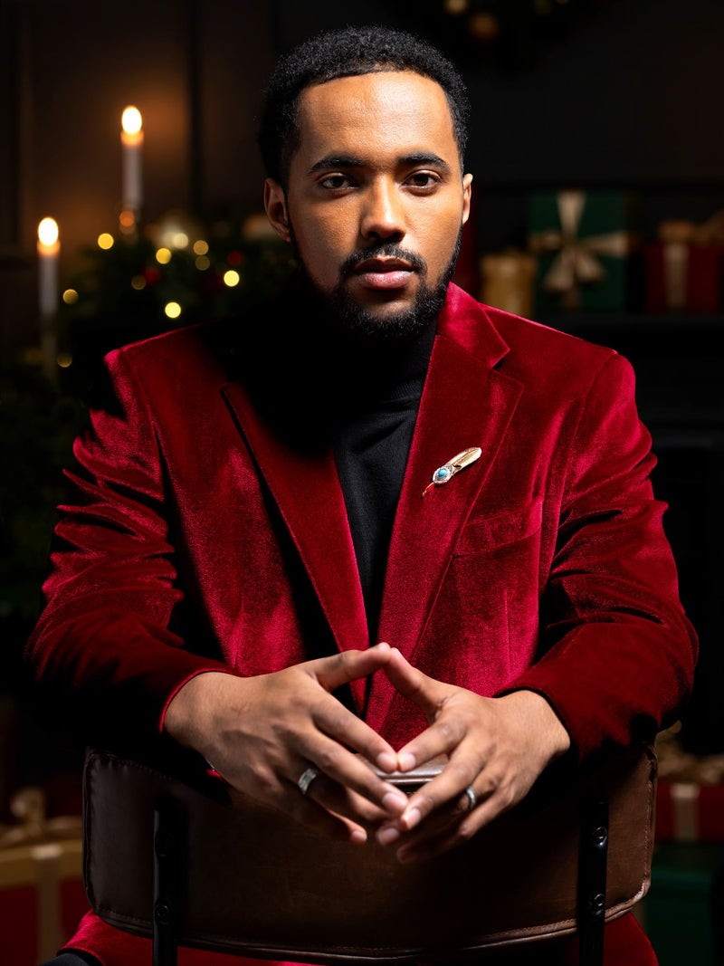 WEEN CHARM Velvet Blazer for Men Slim Fit One Button Sport Coat Tuxedo Jacket for Prom Wedding Party Dinner Red - Image 4